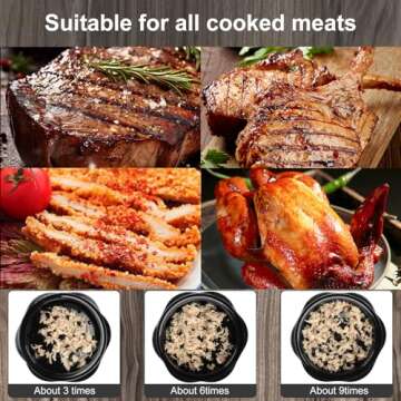 GU BEI TE Chicken Shredder,Large Chicken Shredder Tool Twist with Brush and Fork, BPA Free,Ergonomic...