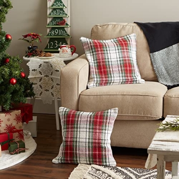 DII Eco-Friendly Christmas Plaid Pillow Covers Set of 2