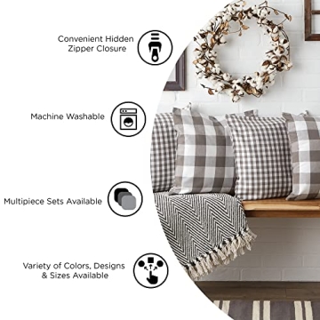 DII Eco-Friendly Christmas Plaid Pillow Covers Set of 2