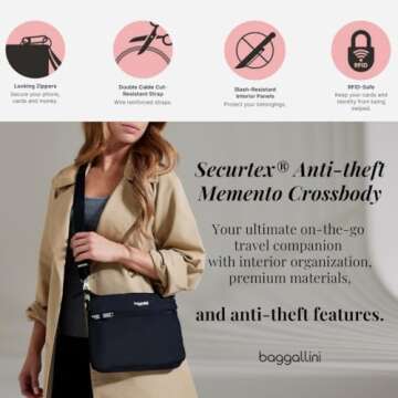 Baggallini Securtex Anti-Theft Memento Crossbody Bag