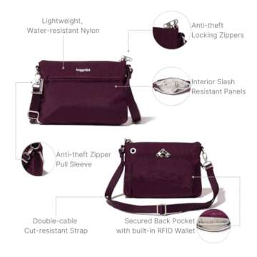 Baggallini Securtex Anti-Theft Memento Crossbody Bag
