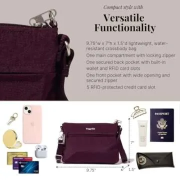 Baggallini Securtex Anti-Theft Memento Crossbody Bag
