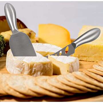 M MH ZONE Premium 6-Piece Cheese Knife Set Complete Stainless Steel Cheese Knives Gift Knives Sets Collection, Suit for the Wedding, Lover, Elders, Children and Friends