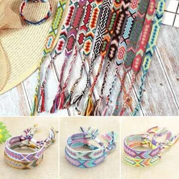 Daofary 200 Skeins Embroidery Floss, 200 Cross Friendship Bracelet String Stitch Thread Rainbow Color Friendship Bracelets Floss with Needles, Threader and Floss Bobbins