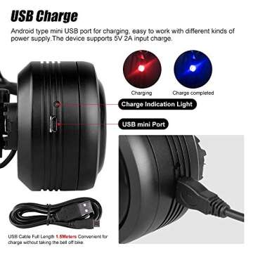 Accolmile Electric Bike Horn Anti-Theft Motion Sensor Alarm with Remote Controller, Waterproof Bike Bell Loudly Sound Ring Bell for Mountain Bike, Scooter,Road Bike USB Rechargeable Ebike Bell