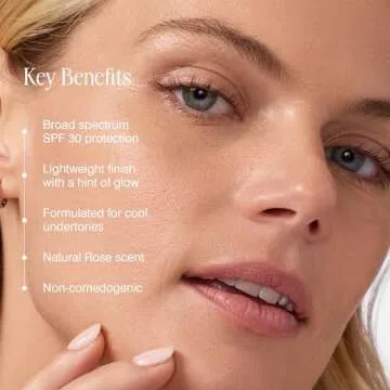 COOLA Organic Rosilliance BB Cream with SPF 30, Tinted Moisturizer Sunscreen & Foundation, Dermatologist Tested, Fresh Rose, 1.5 Fl Oz