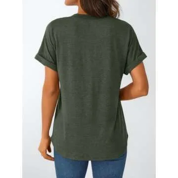 AUTOMET Women's Short Sleeve Henley Shirts - Soft & Stylish Tops