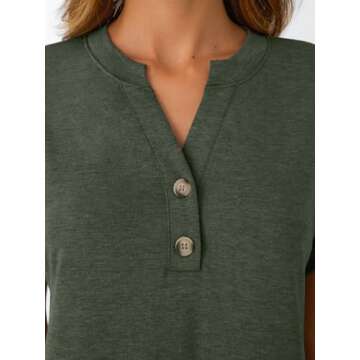 AUTOMET Women's Short Sleeve Henley Shirts - Soft & Stylish Tops
