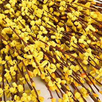 Dolicer Artificial Flowers Artificial Jasmine Flowers Fake Flower for Wedding DIY Floral Art Plant Home Office Party Yard Decoration (Yellow, 10 Pcs)