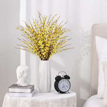 Dolicer Artificial Flowers Artificial Jasmine Flowers Fake Flower for Wedding DIY Floral Art Plant Home Office Party Yard Decoration (Yellow, 10 Pcs)