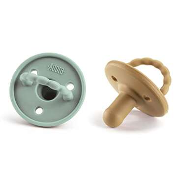 Baby Soother Pacifiers - Silicone Pacifier for Boys/Girls - Newborn Pacifiers Set of 2 - Newborn Bab...