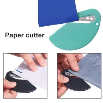 Letter Openers,3 PCS Uncommon Desks Letter Openers,Uitable for Envelope,Package,Paper Cut,Safe Mail Opener,Envelope Slitter Green,Yellow,Black & White White 3pcs