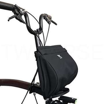 TWTOPSE 15L Mini Foldable Bicycle Basket for Brompton Folding Bike, Zipper Top Cover Portable Bike B...