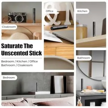 QECQEC 2pcs car Perfume Diffuser with 12 odorless Refill Sticks, Essential Oil car diffuserSuitablefor:car,Bathroom,OfficeScenario,Cloakroom,Bedrooms,Birthday(Black1)