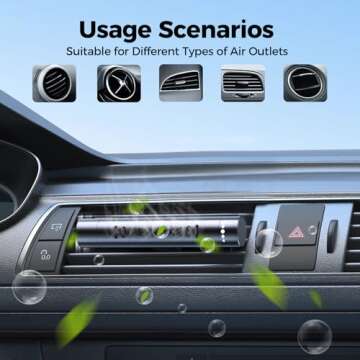 QECQEC 2pcs car Perfume Diffuser with 12 odorless Refill Sticks, Essential Oil car diffuserSuitablefor:car,Bathroom,OfficeScenario,Cloakroom,Bedrooms,Birthday(Black1)