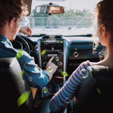 QECQEC 2pcs car Perfume Diffuser with 12 odorless Refill Sticks, Essential Oil car diffuserSuitablefor:car,Bathroom,OfficeScenario,Cloakroom,Bedrooms,Birthday(Black1)