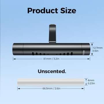 QECQEC 2pcs car Perfume Diffuser with 12 odorless Refill Sticks, Essential Oil car diffuserSuitablefor:car,Bathroom,OfficeScenario,Cloakroom,Bedrooms,Birthday(Black1)