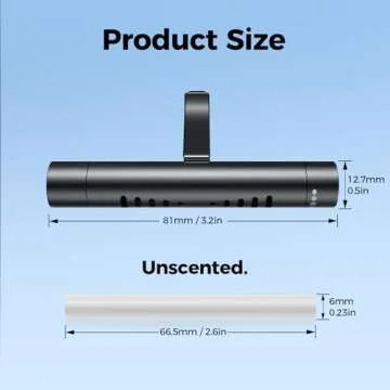 QECQEC 2pcs car Perfume Diffuser with 12 odorless Refill Sticks, Essential Oil car diffuserSuitablefor:car,Bathroom,OfficeScenario,Cloakroom,Bedrooms,Birthday(Black1)