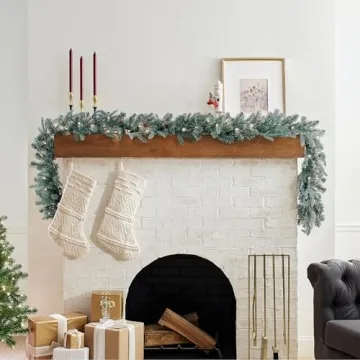 National Tree Company Pre-Lit 'Feel Real' Artificial Christmas Garland, Green, Arctic Spruce, White Lights, Decorated With Pine Cones, Plug In, Christmas Collection, 9 Feet