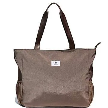 ESVAN LARGE BEACH BAG Water Resistant Lightweight 20 inch Women Oversize Tote Bag for Gym Beach Travel Pool Yoga Nurse (GOLDEN Khaki)