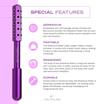 YouthLab Radiance Roller Germanium Stone Face Massage Tool