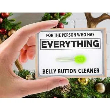 Funny Gifts Belly Button Lint Brush, Gag Gifts for Adults, Men, Women, Boyfriend, Husband Perfect for Christmas, White Elephant, Secret Santa, Prank Gift for Person who has Everything (Green/Kraft)