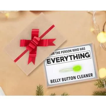 Funny Gifts Belly Button Lint Brush, Gag Gifts for Adults, Men, Women, Boyfriend, Husband Perfect for Christmas, White Elephant, Secret Santa, Prank Gift for Person who has Everything (Green/Kraft)