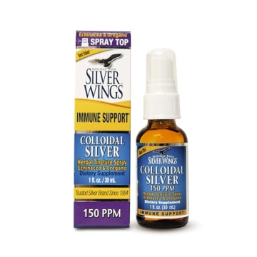 Natural Path Silver Wings Colloidal Silver 150ppm (750mcg) w/Echinacea & Oregano Immune Support Supp...