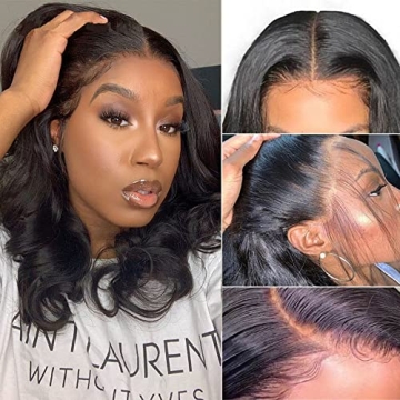 Body Wave Lace Front Wigs Human Hair Pre Plucked With Baby Hair Swiss Lace Front Wigs Human Hair Bra...