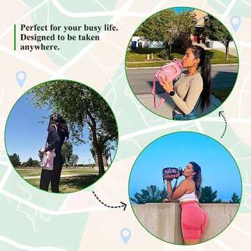 Venture Pal Large 64 oz/Half Gallon Motivational Water Bottle with Storage Sleeve - BPA Free Water Jug with Handle and Adjustable Strap - Comes with a Complimentary Cleaning Brush and Straw Brush