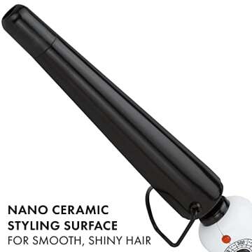 Hot Tools Pro Artist Nano Ceramic Tapered Curling Wand | For Smooth, Shiny Hair (3/4 to 1-1/4 in)|White