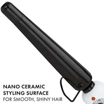 Hot Tools Pro Artist Nano Ceramic Tapered Curling Wand | For Smooth, Shiny Hair (3/4 to 1-1/4 in)|White