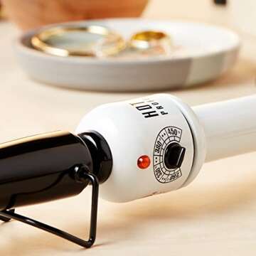 Hot Tools Pro Artist Nano Ceramic Tapered Curling Wand | For Smooth, Shiny Hair (3/4 to 1-1/4 in)|White