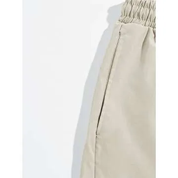 Romwe Men's Graphic Drawstring Elastic Waist Workout Shorts Athletic Shorts Apricot S