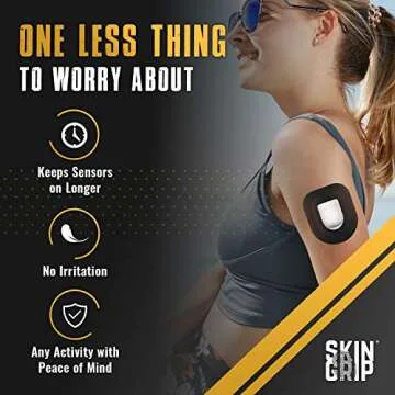 Skin Grip CGM Patches for Insulet Omnipod (20-Pack), Waterproof & Sweatproof for 10-14 Days, Pre-Cut Adhesive Tape, Continuous Glucose Monitor Protection (Rainbow Pack)