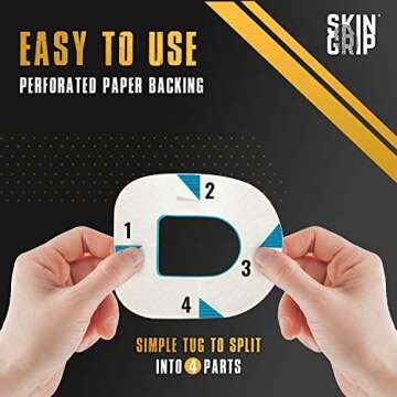 Skin Grip CGM Patches for Insulet Omnipod (20-Pack), Waterproof & Sweatproof for 10-14 Days, Pre-Cut Adhesive Tape, Continuous Glucose Monitor Protection (Rainbow Pack)