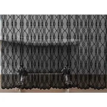 WARM HOME DESIGNS Modern Shower Curtain 72 Inches Long. Black Shower Curtain Fabric Features Moroccan Geo Design. Geometric Shower Curtain for Modern Bathroom Decor, Black Bathroom Decor. GSH Black 72