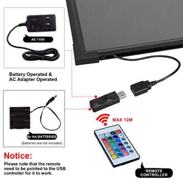 Voilamart LED Message Writing Board, 32" x 24" Flashing Illuminated Erasable LED Message Chalkboard Neon Effect Menu Sign Board with Remote Control, 8 Colors Chalk Markers