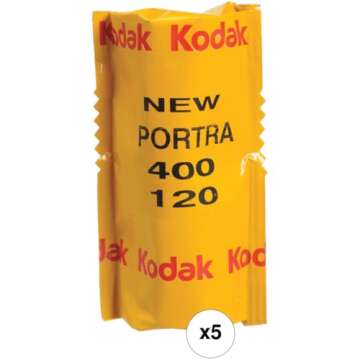 KODAK Portra 400 Professional ISO 400, 120 propack, Color Negative Film (5 Rolls per Pack)