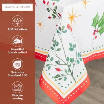Maison d'Hermine 100% Cotton Square Tablecloth for Holidays