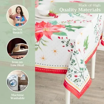 Maison d'Hermine 100% Cotton Square Tablecloth for Holidays