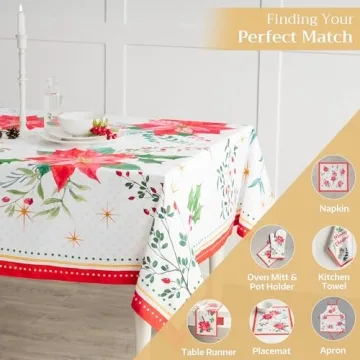 Maison d'Hermine 100% Cotton Square Tablecloth for Holidays