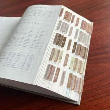 Laminated Bible Tabs, Reposition Large Print Stickers, Easy to Read and Apply Bible Tabs for Women and Man (Coffee Style)