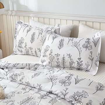 Litanika White Comforter Set: 3-Piece Floral Bedding