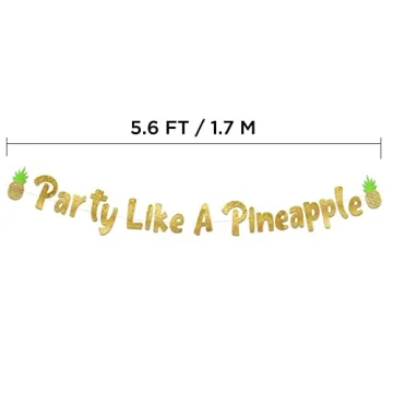Party Like a Pineapple Glitter Banner for Tropical Events