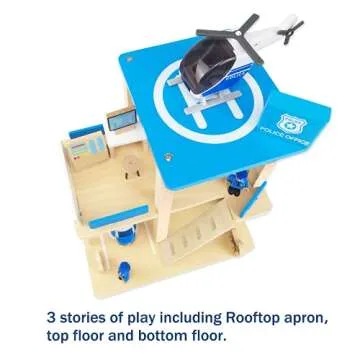 Wooden Police Station Playset for Kids Age 3 Up