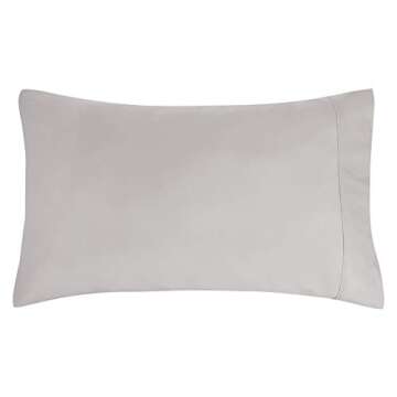 Amazon Basics Lightweight Super Soft Comfortable Easy Care Microfiber 4 Piece Bed Sheet Set with 14-Inch Deep Pockets, Queen, Light Gray, Solid