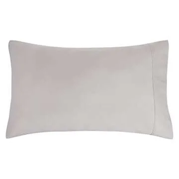 Amazon Basics Lightweight Super Soft Comfortable Easy Care Microfiber 4 Piece Bed Sheet Set with 14-Inch Deep Pockets, Queen, Light Gray, Solid