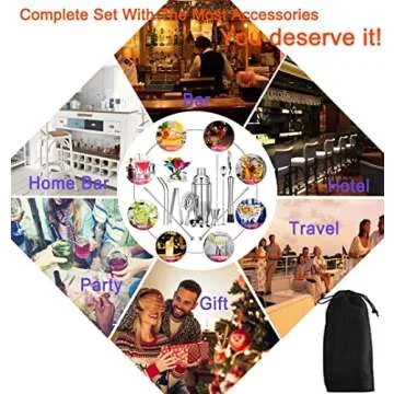 Stainless Steel Cocktail Shaker Set 14-Piece Gift Set