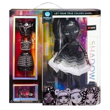 Rainbow High Shadow Series 1 Shanelle Onyx- Grayscale Fashion Doll. 2 Black Designer Outfits to Mix & Match with Accessories, Great Gift for Kids 6-12 Years Old and Collectors, Multicolor, 583554EUC